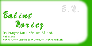 balint moricz business card